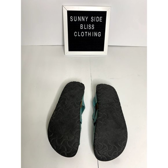 Betula By Birkenstock Women's Turquoise Lambada Studded Sandals Size 7 - Picture 10 of 12